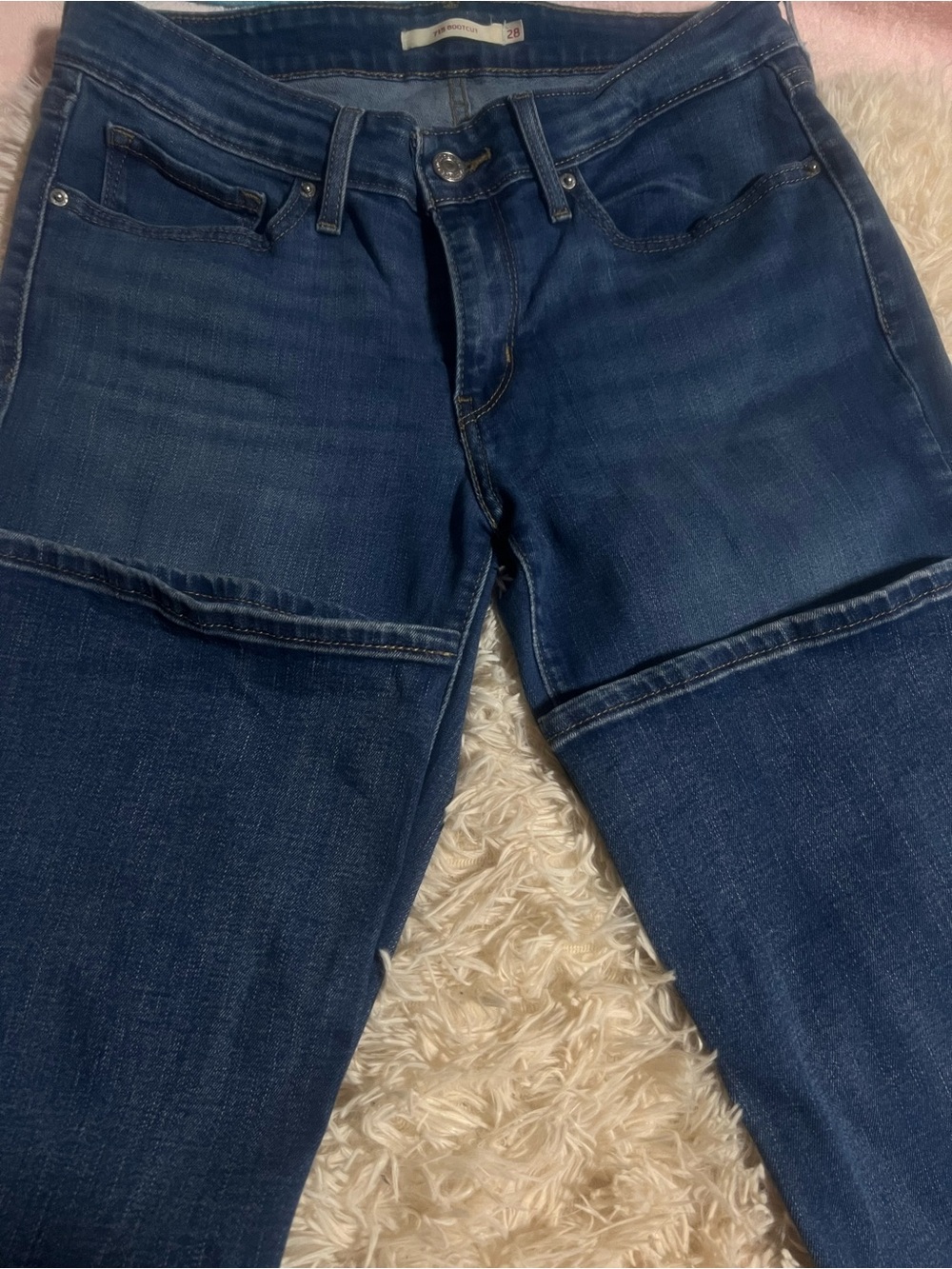 Levi's Dark Indigo Jeans with Contrast Stitching - Blue
